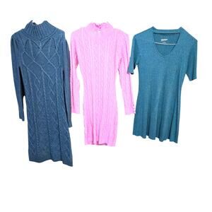 Women's Large 12 14  Dresses Winter Long Sleeves Wholesale Bulk Lot of 3 L